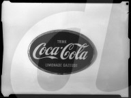 Coca-Cola; Werbematerial, Blechtafel, Plakette; 1950