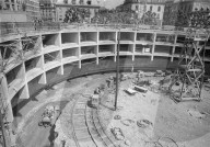 Bau einer Rundgarage im Quartier de Rive in Genf, 1960