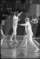 Olympische Spiele Barcelona 1992: Fünfkämpfer Peter Steinmann beim Fechten