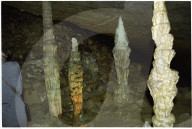 Stalagmiten in der Grotte von Réclère, Jura 1997