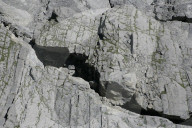 Felsspalte am Eiger 2006: Luftaufnahme
