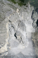 Felsspalte am Eiger, vor Felssturz, 2006