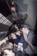 Alexander Solschenizyn bei seiner Ankunft im Zürcher Hauptbahnhof 1974