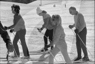 Skischule in St. Moritz, 1971