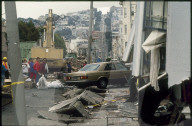 Aufräumungsarbeiten nach Erdbeben in San Francisco 1989