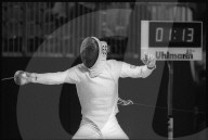 Olympische Spiele Barcelona 1992: Fünfkämpfer Peter Steinmann beim Fechten