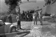 Bauarbeiter bei Sprengung, Chur 1970