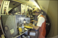 Bord-Küche einer Swissair DC9-81, 1982
