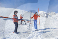 Ski-WM in St. Moritz 1974: Libanesische Fahrerinnen beim Training