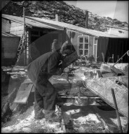 Schweissarbeit Baustelle Staudamm Cleuson 1948
