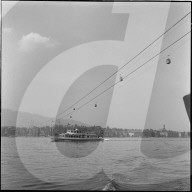 Gondelbahn über den Zürichsee um 1959