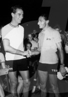 Giro d'Italia-Sieger Hugo Koblet und Tour de France-Sieger Ferdi Kübler 1950