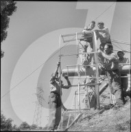 Kraftwerk Hinterrhein: Bau der Hochspannungsleitung um 1959