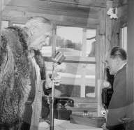Kommentar am Mikrofon; Skeleton in St. Moritz ca. 1960