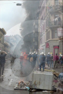 Brennender Container an Krawalle der 1. Mai-Feier in Zürich, 1996