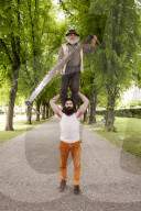 Timber Antoine Carabinier und  Vater Alain Carabinier,  �berschrift:&#x9;Timber Antoine Carabinier und  Vater Alain Carabinier, Artisten 2014