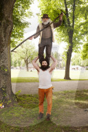 Timber Antoine Carabinier und  Vater Alain Carabinier,  �berschrift:&#x9;Timber Antoine Carabinier und  Vater Alain Carabinier, Artisten 2014