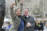 PEOPLE - Sylvester Stallone besucht die Rocky Statue in Philadelphia