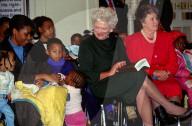 Barbara Bush at a Christmas Party for Children