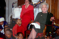 Barbara Bush at a Christmas Party for Children