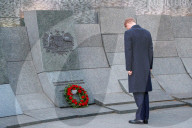 Britain's Prince Harry lays a wreath at the Australian War Memorial during an Anzac Day dawn service at Hyde Park Corner in London on April 25, 2018. 
Anzac Day commemorates Australian and New Zealand casualties and veterans of conflicts and marks the an