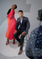 PEOPLE - Promis besuchen das Shutterstock Studio in Los Angeles