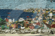 Hafenstadt Valparaiso in Chile, Wandbild, 2005