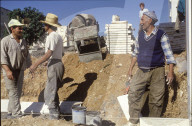 Palästinensische Bauarbeiter in Tel Aviv 1992