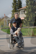Fabien Rohrer, Snowboarder, mit Mutter Janine Rohrer, 2005