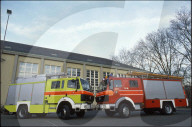Zwei Feuerwehrautos der Berufsfeuerwehr, Stadt Zürich