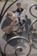 Fabien Rohrer, Snowboarder, mit Mutter Janine Rohrer, 2005