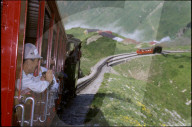 Gegenverkehr auf der Brienz-Rothorn-Bahn 1995