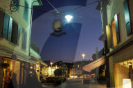 Vevey old town. By night 