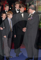 


*NB: NO UK USE*
Left to Right:
HRH PRINCE HARRY; HRH PRINCE WILLIAM and HRH PRINCE OF WALES attending the premiere of the Spice Girls' film "Spice World" at the Empire Cinema, Leicester Square
Bandphoto Agency Photo
B68 014177/A   15.12.1997