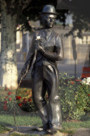 The statue of Charlie Chaplin in Vevey