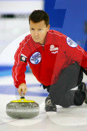Curling EM 2006 Basel  Andreas Schwaller, Skip Schweiz  ,Bewegungsunscherfe!!
