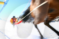 Pferderennen auf Schnee White Turf St.Moritz  Skikjoering