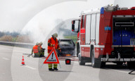 Autobrand auf der Autobahn