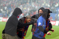 Super League 2005/06: FC Basel - FC Zürich; Basler Hooligans nach dem Spiel