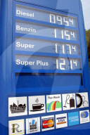 Tankstelle, Angabe der Treibstoffpreise, Preissäule