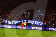 Fussball FC Luzern - FC Thun  Kundgebung der Luzerner Fans