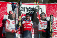 Ski-Weltcup Superkombination 2004/05 in Wengen: Kjus, Sieger Raich, Defago
