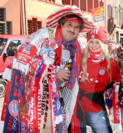 FC Bayern Fans  vor dem Spiel  FC Basel - FC Bayern Muenchen