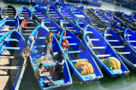 Blaue Fischerboote in Agadir