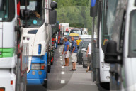 Stau auf der Gotthardautobahn