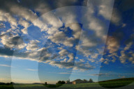 Landwirtschaft  Bauernhof   Abendstimmung