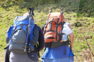 Bergwanderer mit Rucksack