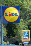 Lidl und Aldi Logo, 2005
