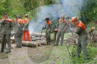 Zivilschützer bei Mülligen im Einsatz, 2004