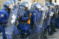 SVP Kundgebung in Bern. Polizeieinsatz